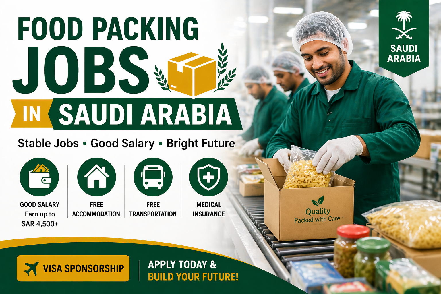 Food Packing Jobs in Saudi Arabia 2026 – Salary Visa Sponsorship Apply Online